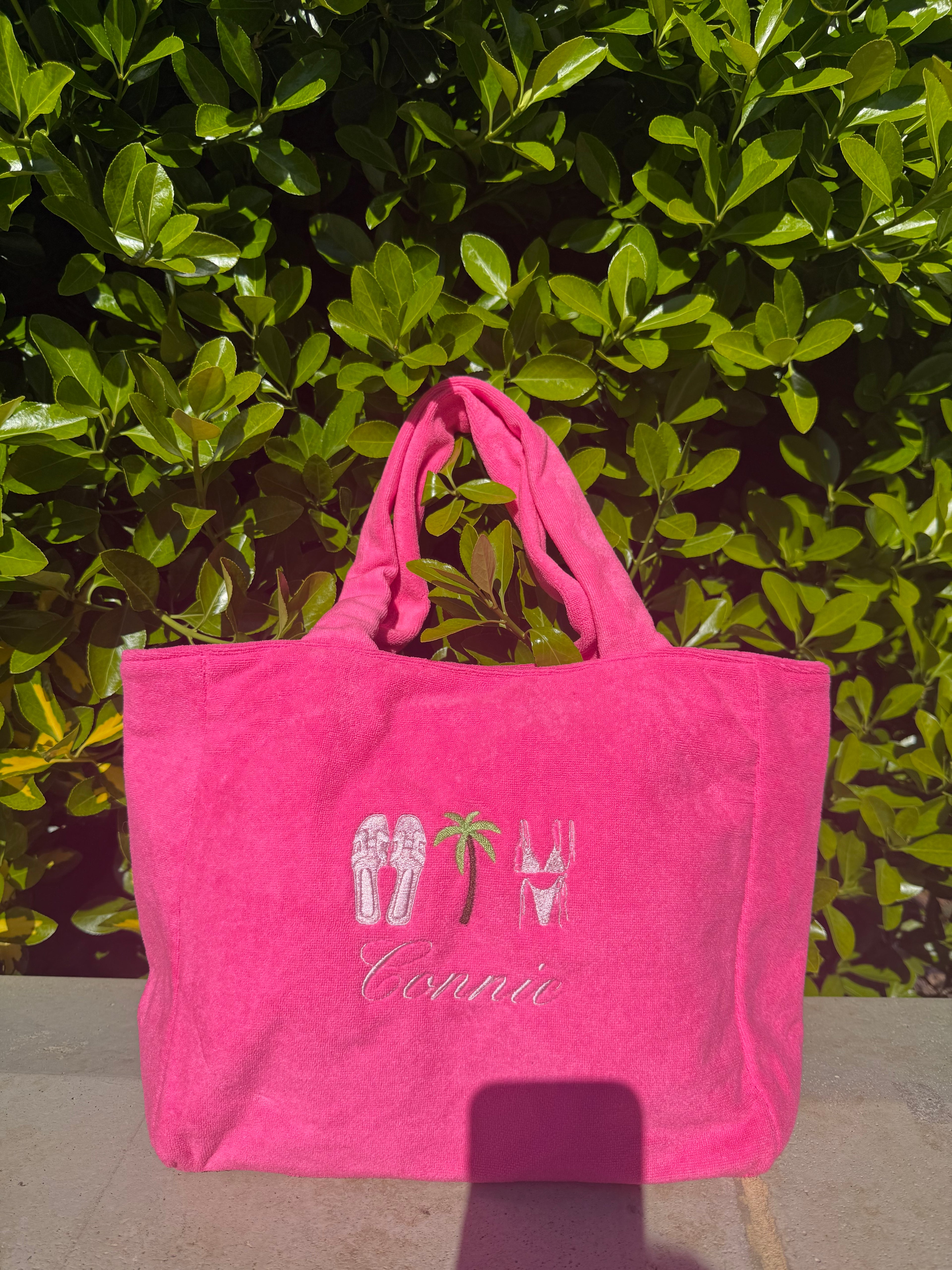 Personalised towelling beach bag🩷🌴