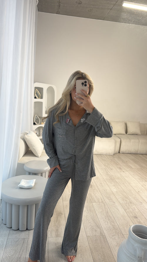 Grey personalised pyjamas 🪩🥥🤍