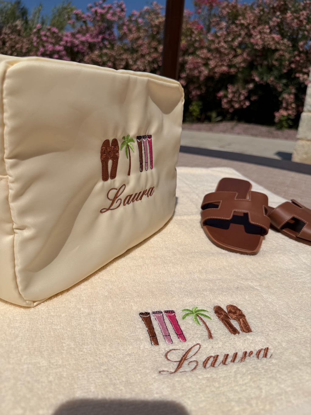 Beige heart towel 🥥🤎🌴