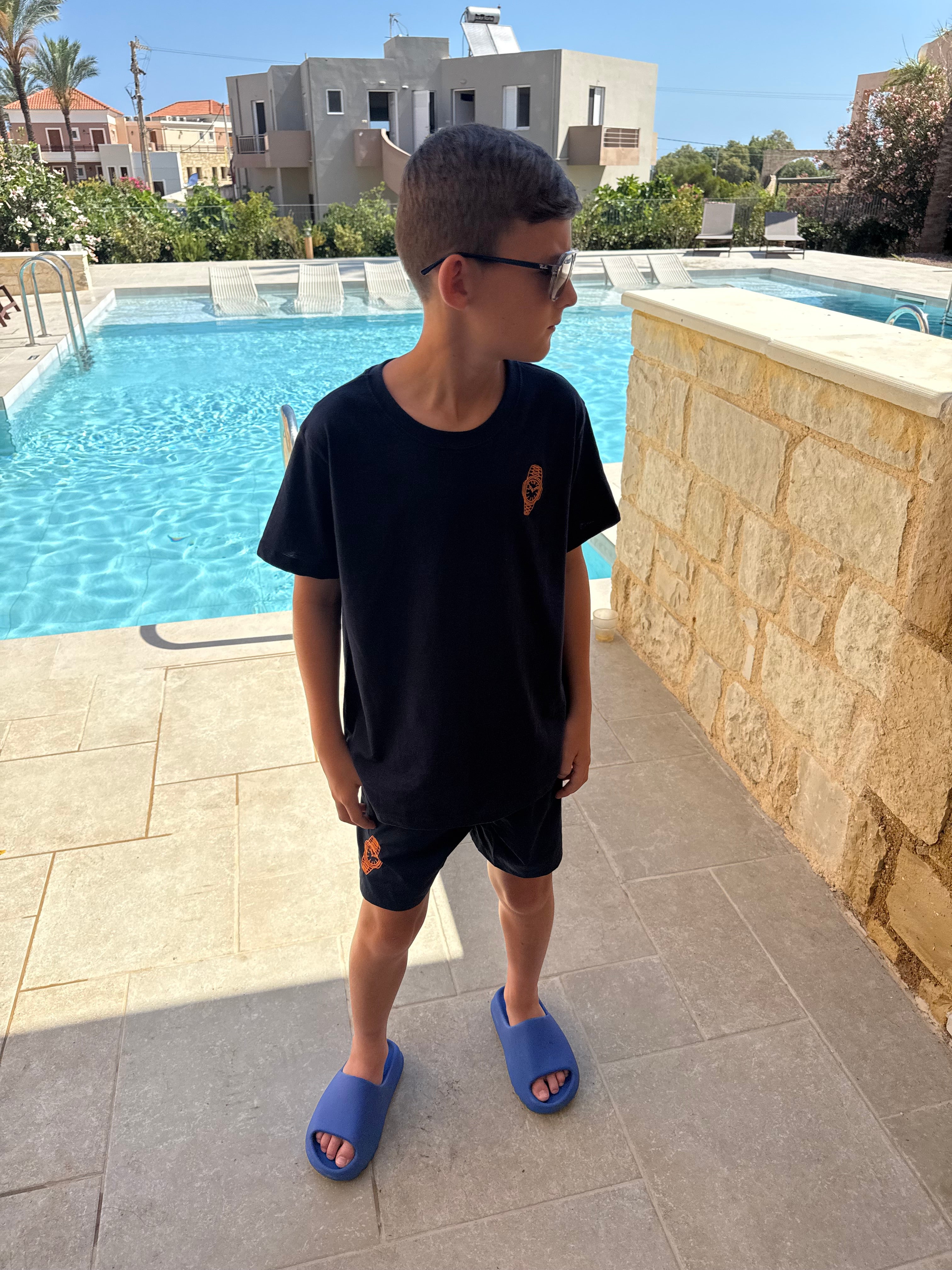 Boys navy watch swimming trunks ⌚️
