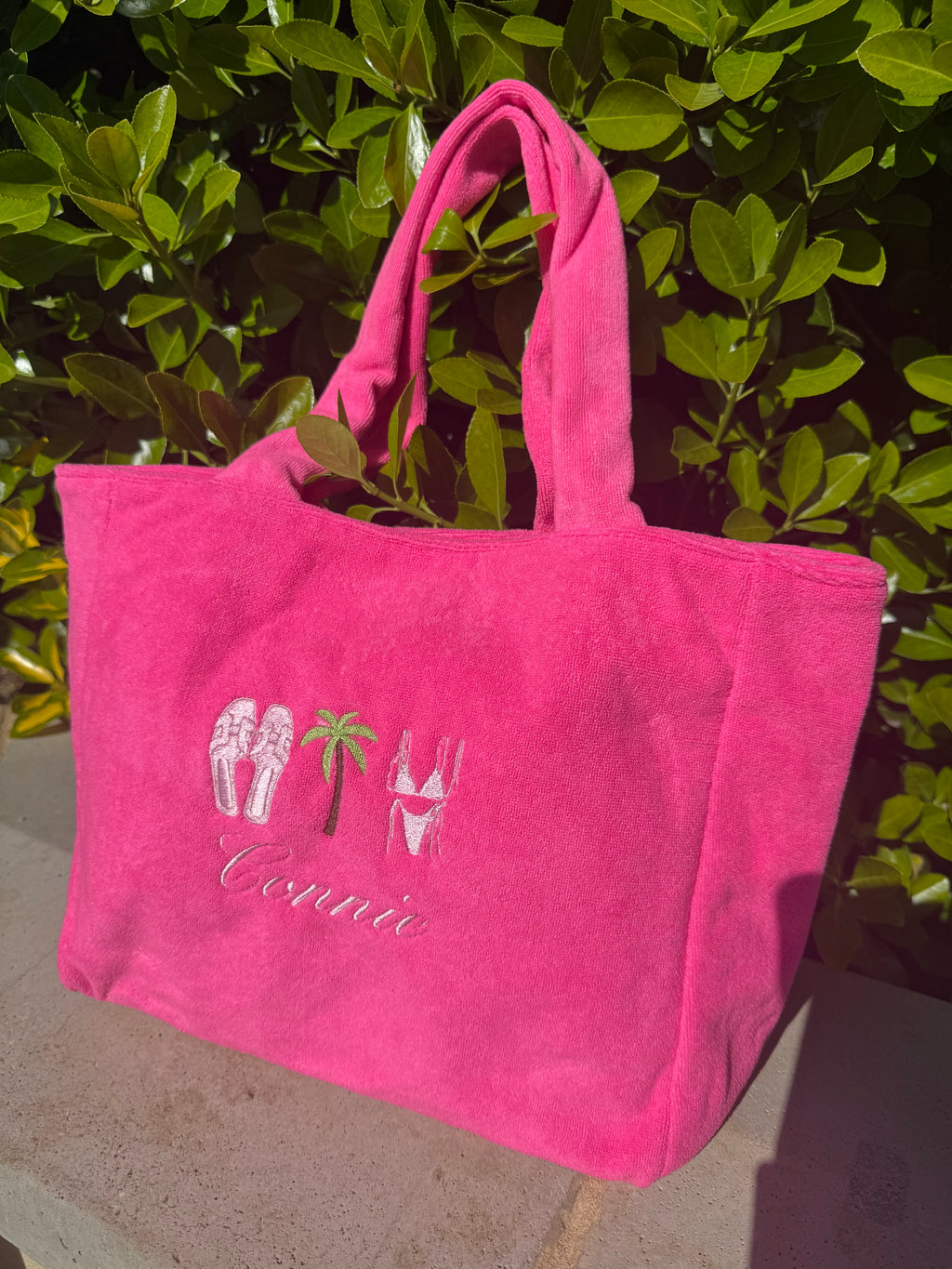 Personalised towelling beach bag🩷🌴