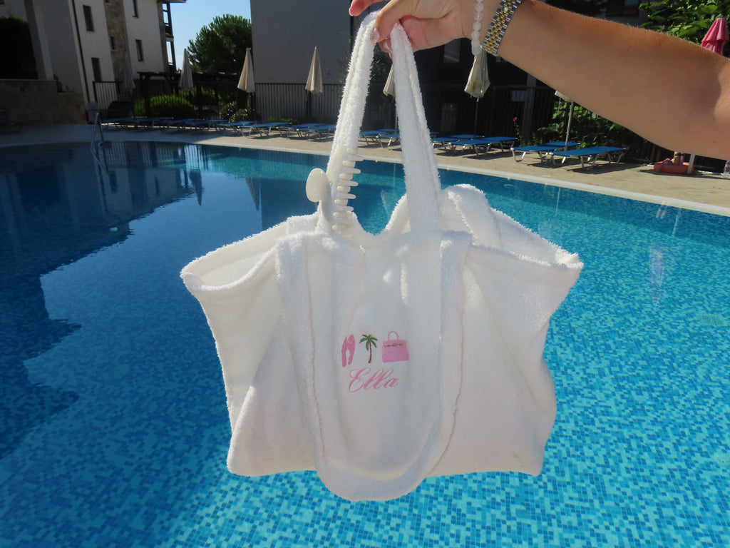 Terry towelling personalised beach bag🌴 (preorder shipping date 28th)