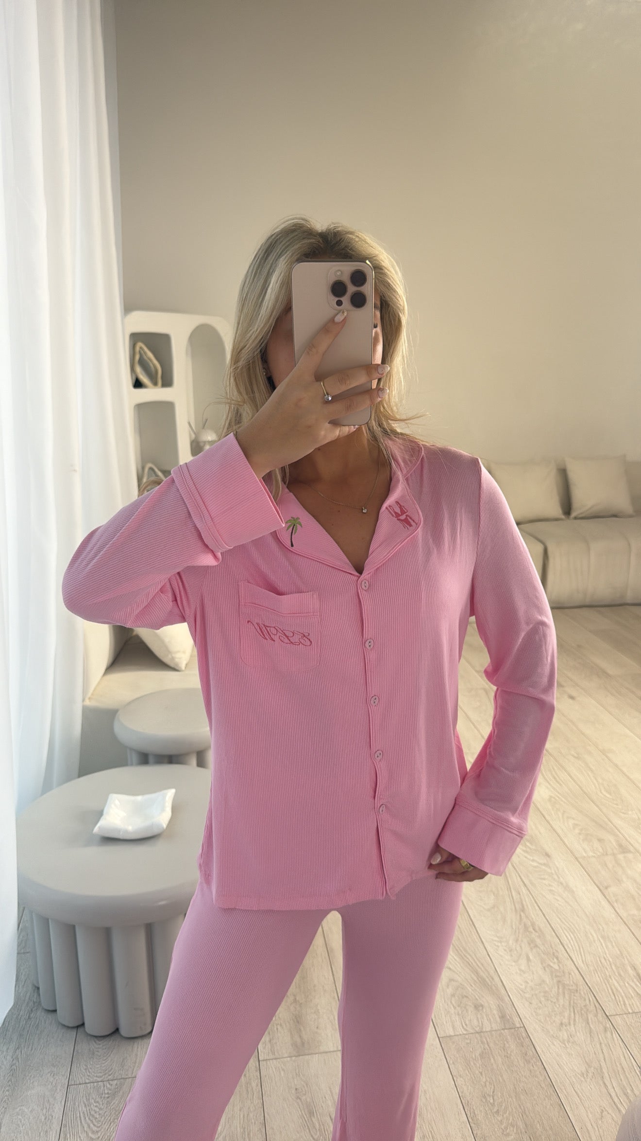 Pink beach theme pyjamas🌴🫶🏽🩷