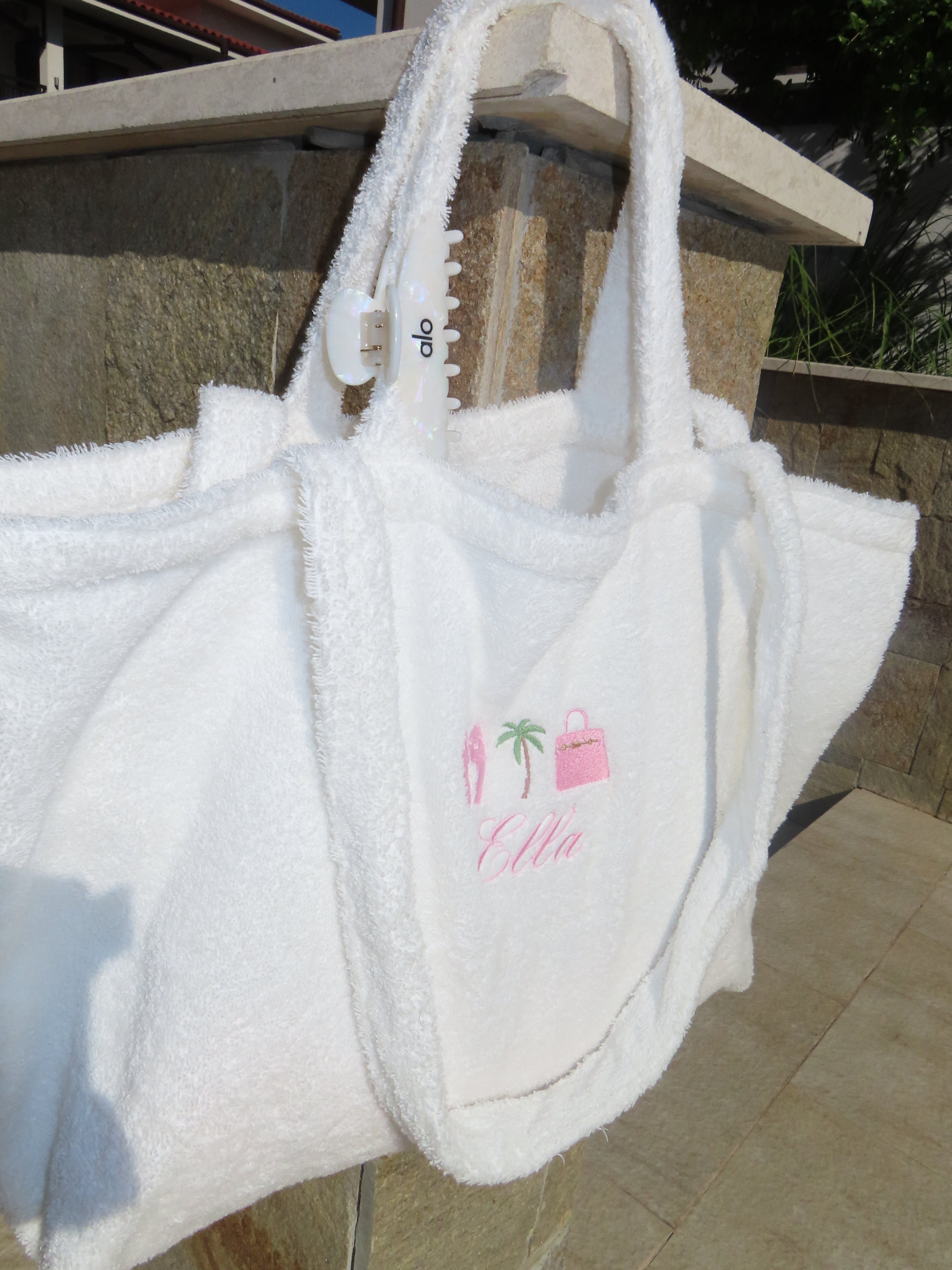 Terry towelling personalised beach bag🌴 (preorder shipping date 28th)