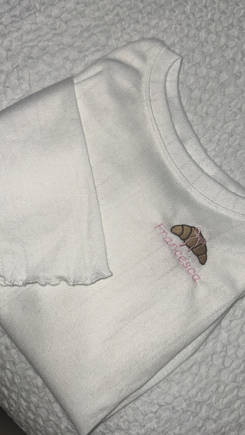 Personalised croissant pyjamas🥐🎀￼