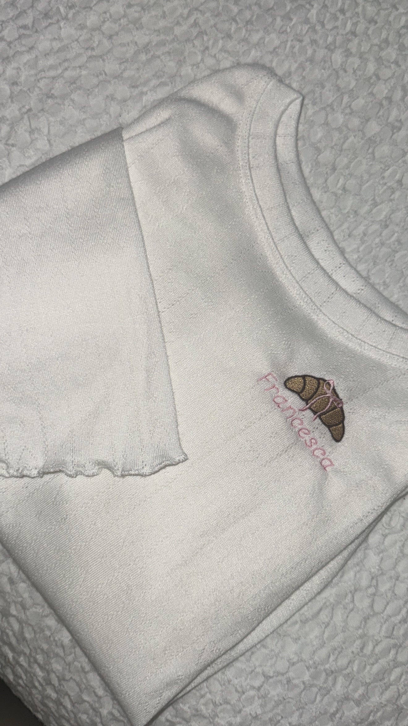 Personalised croissant pyjamas🥐🎀￼