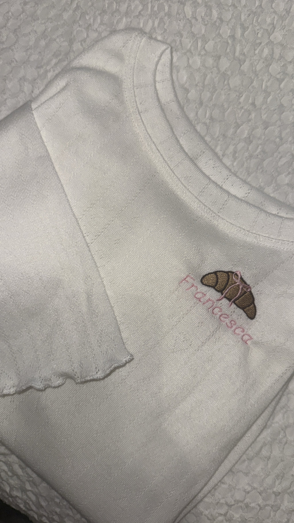 Personalised croissant pyjamas🥐🎀￼