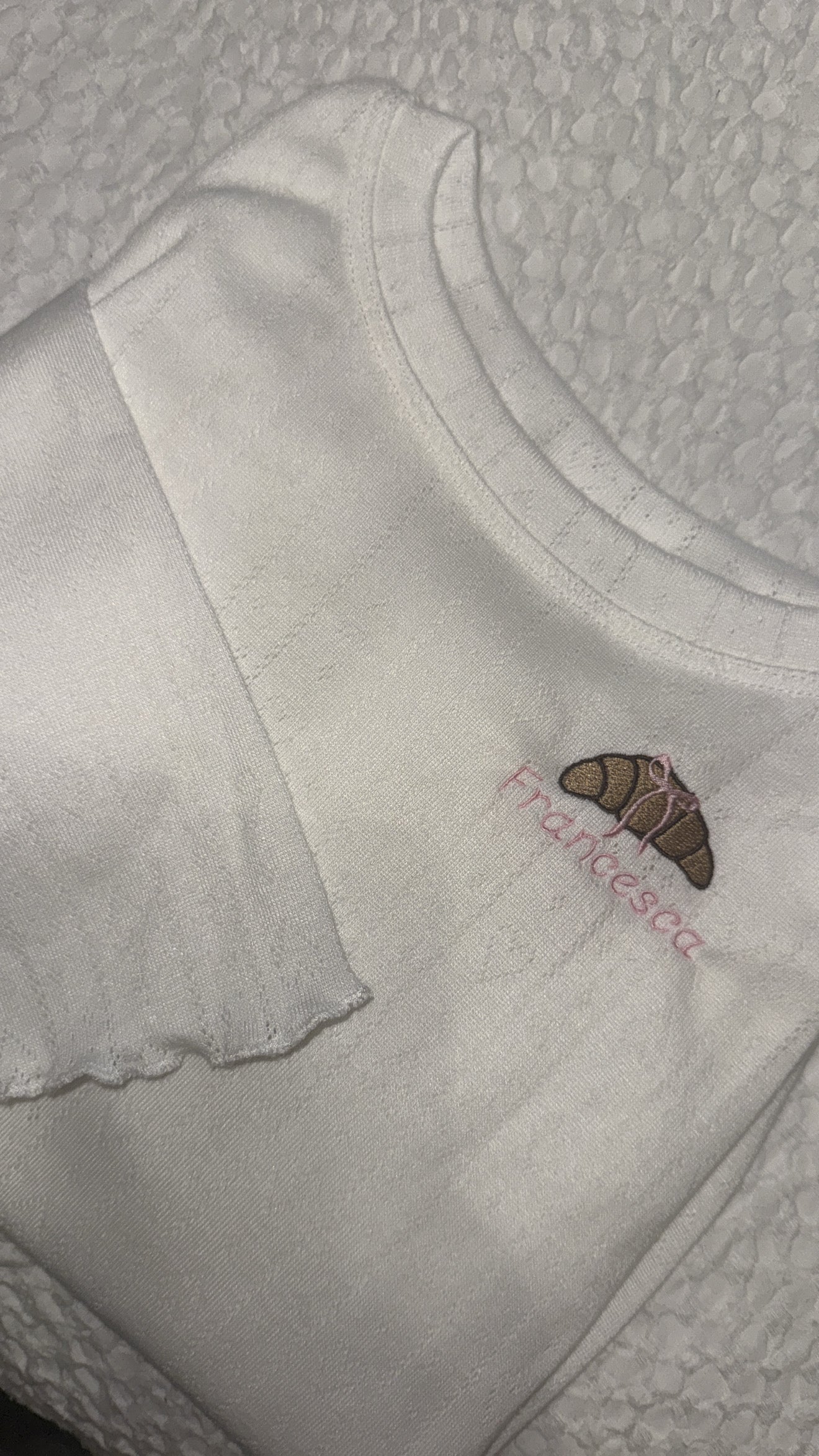 Personalised croissant pyjamas🥐🎀￼