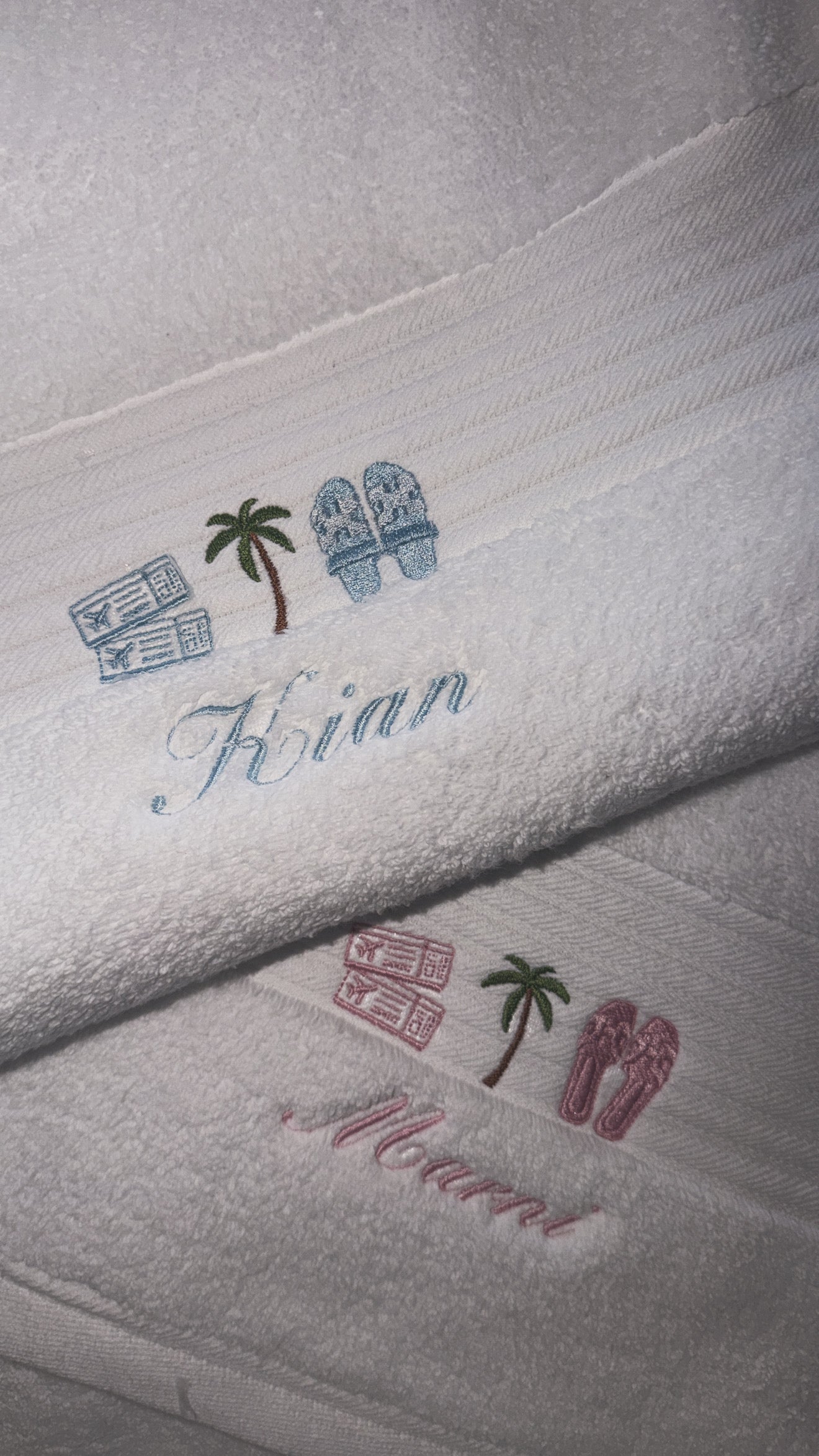 Personalised beach towel🩵🩷