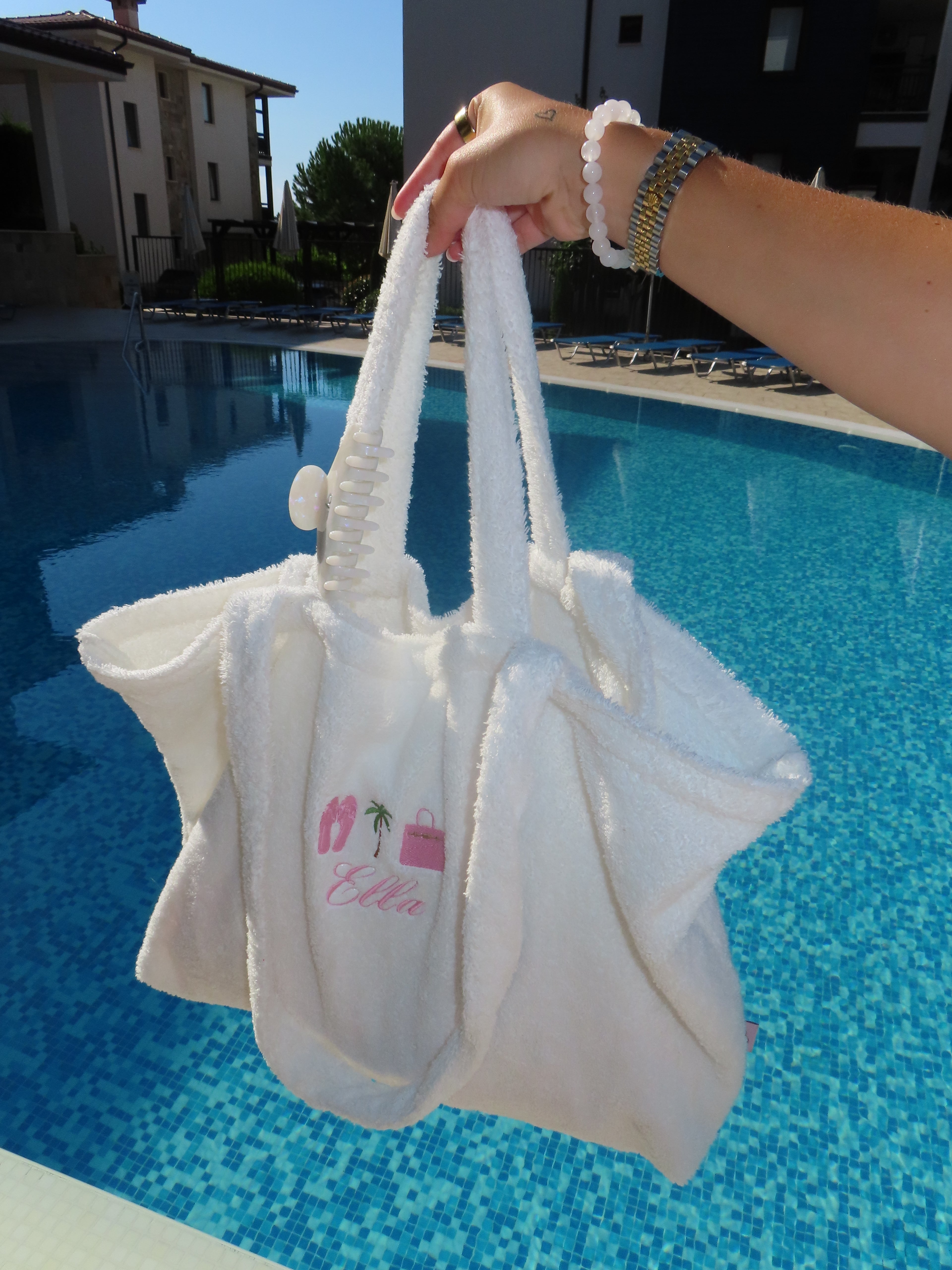 Terry towelling personalised beach bag🌴 (preorder shipping date 28th)