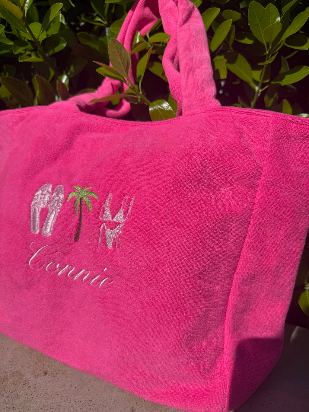 Personalised towelling beach bag🩷🌴