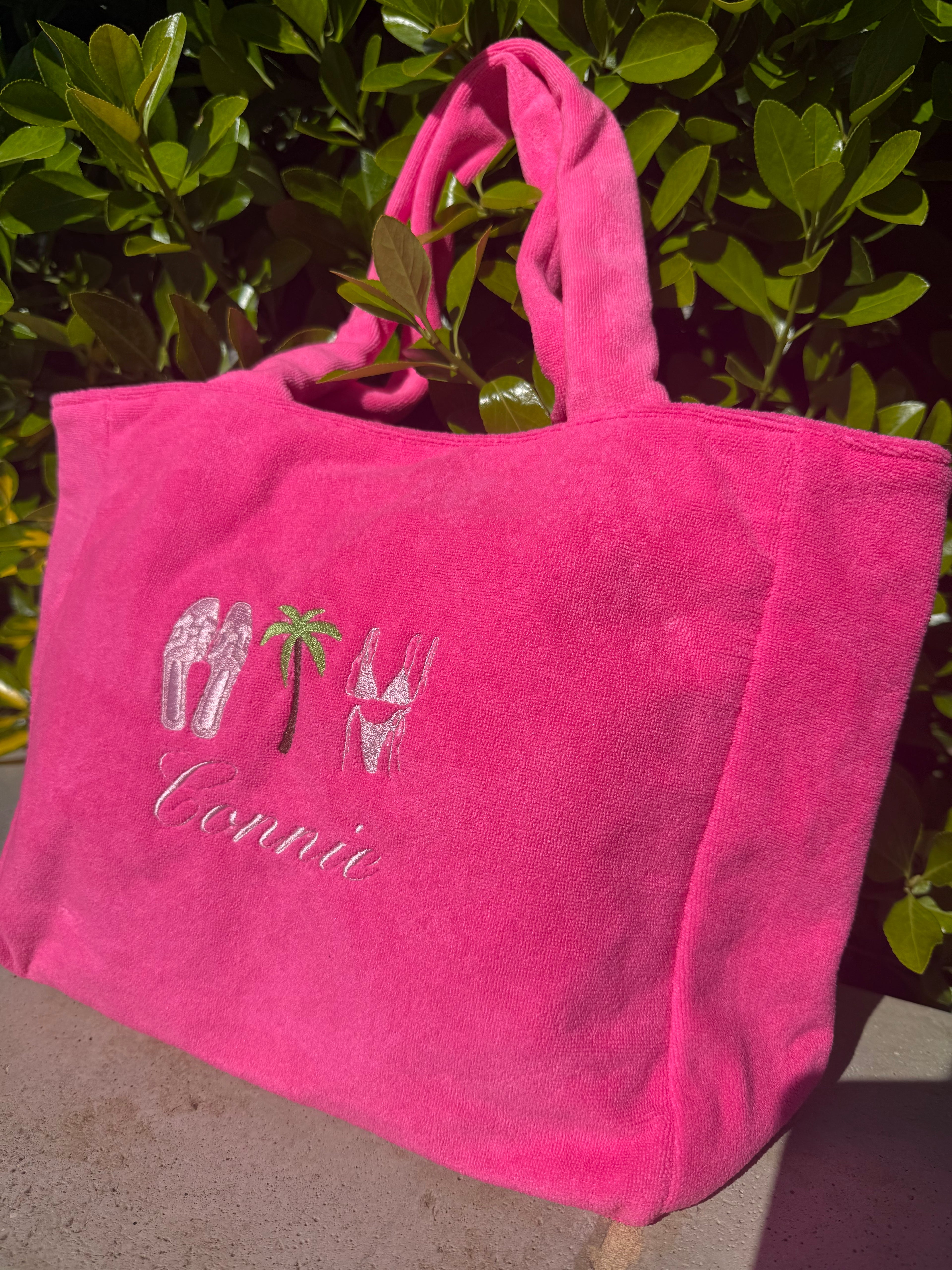 Personalised towelling beach bag🩷🌴