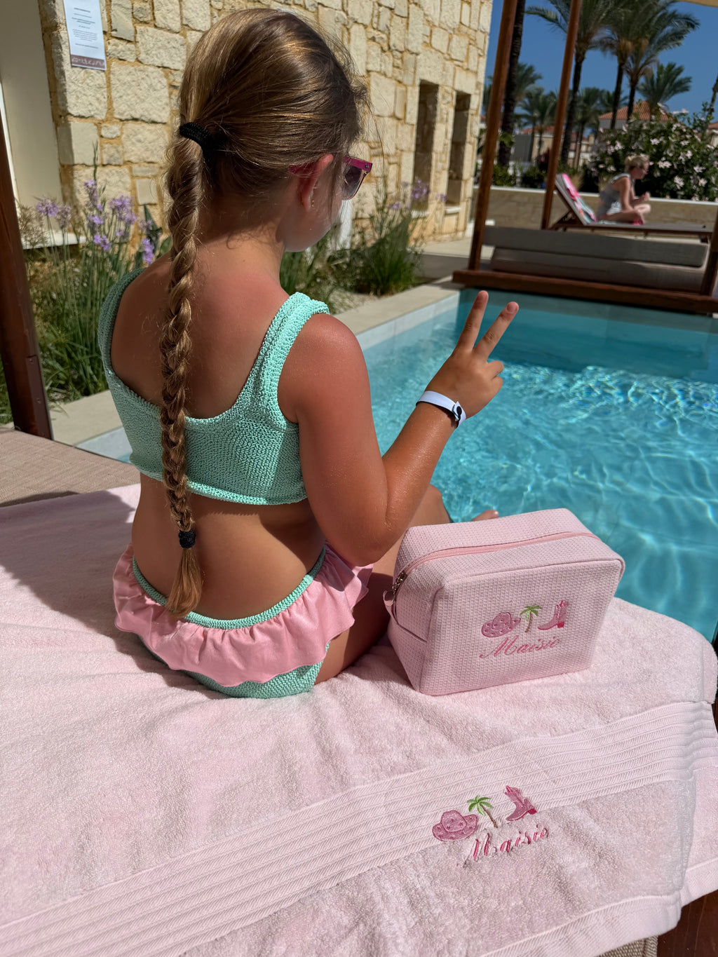 Pink cowboy towel&pouch set🩷🌴🤠