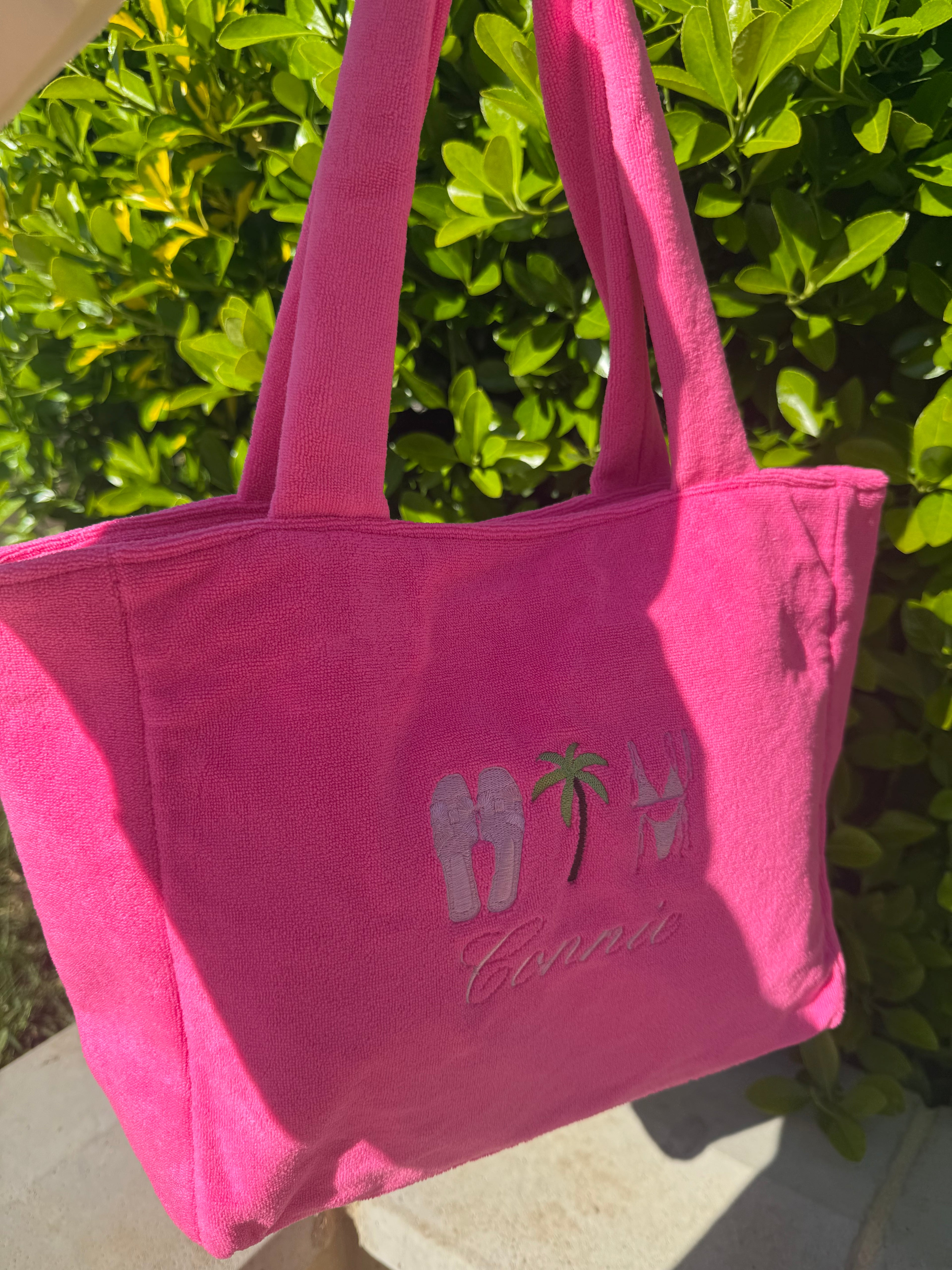 Personalised towelling beach bag🩷🌴