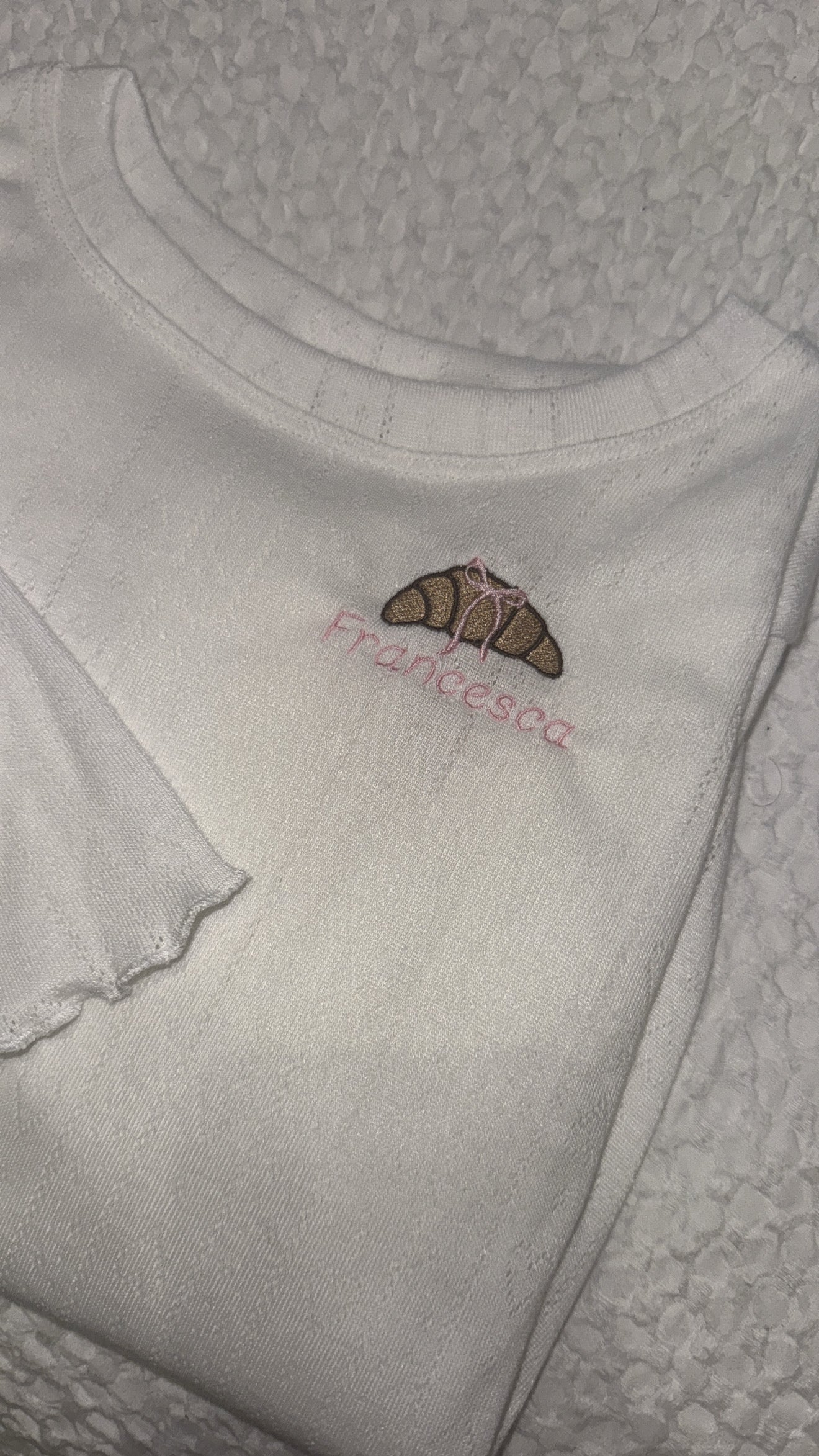 Personalised croissant pyjamas🥐🎀￼