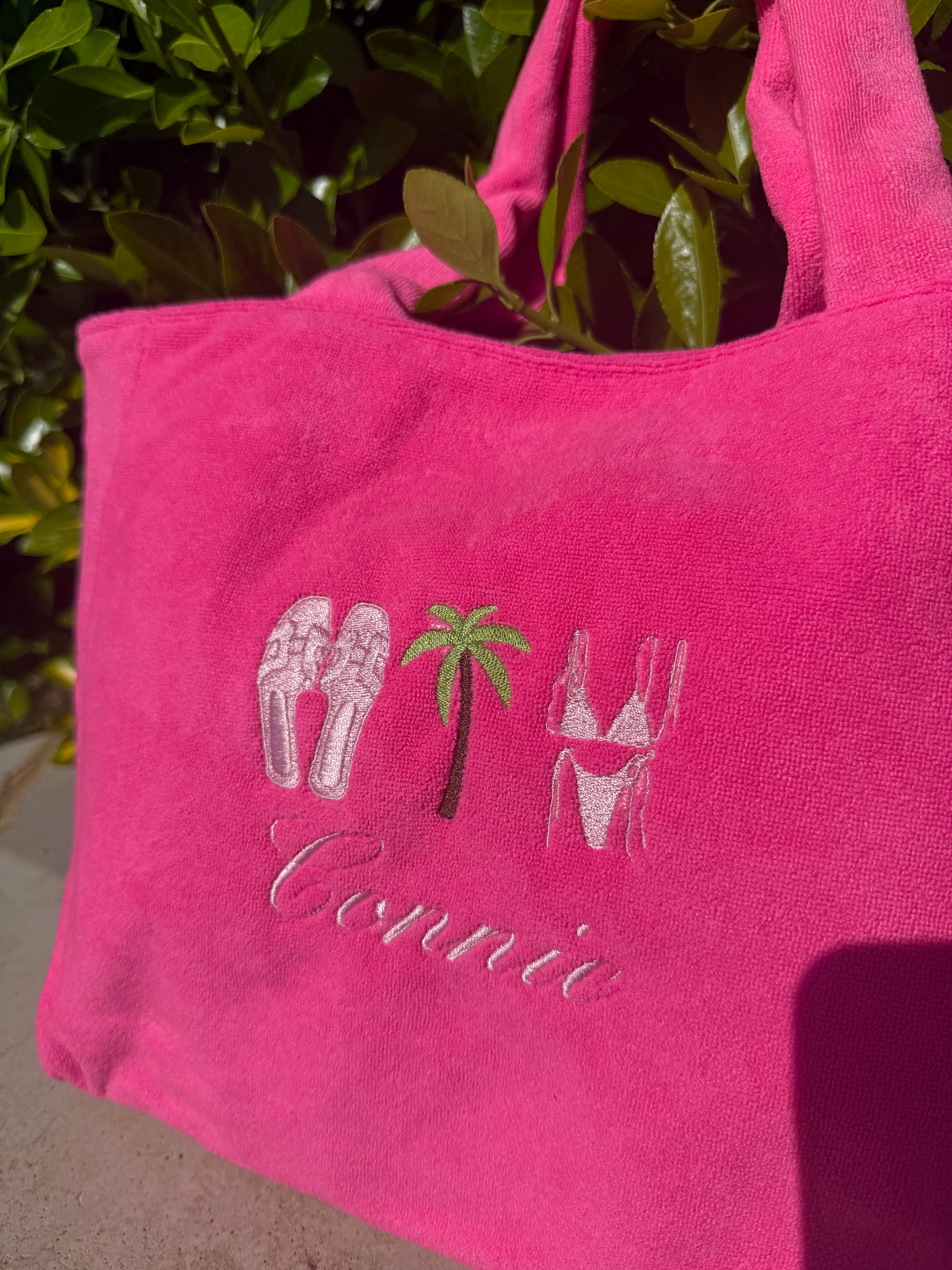 Personalised towelling beach bag🩷🌴