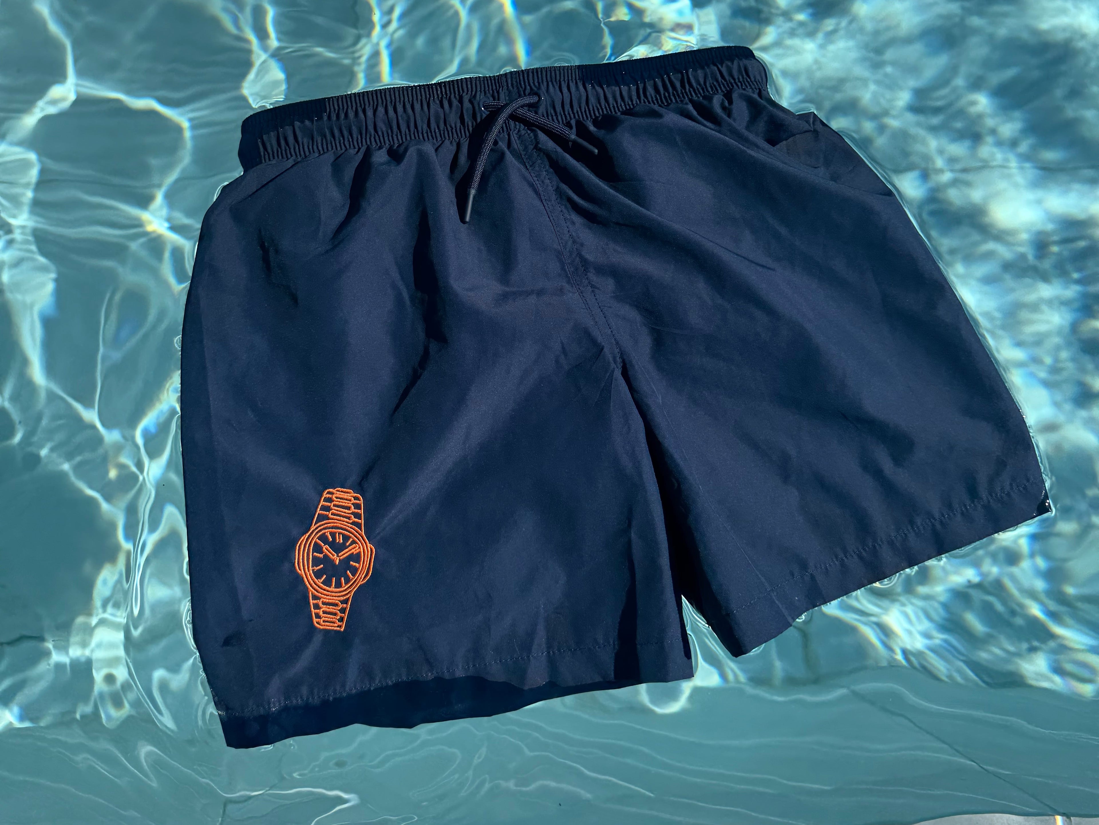 Boys navy watch swimming trunks ⌚️