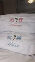Personalised beach towel🩵🩷